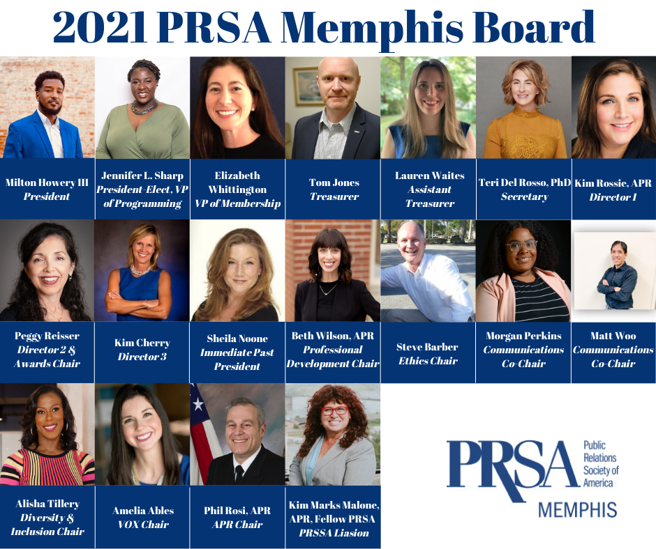 PRSA MEMPHIS ANNOUNCES 2021 BOARD OF&nbsp;DIRECTORS